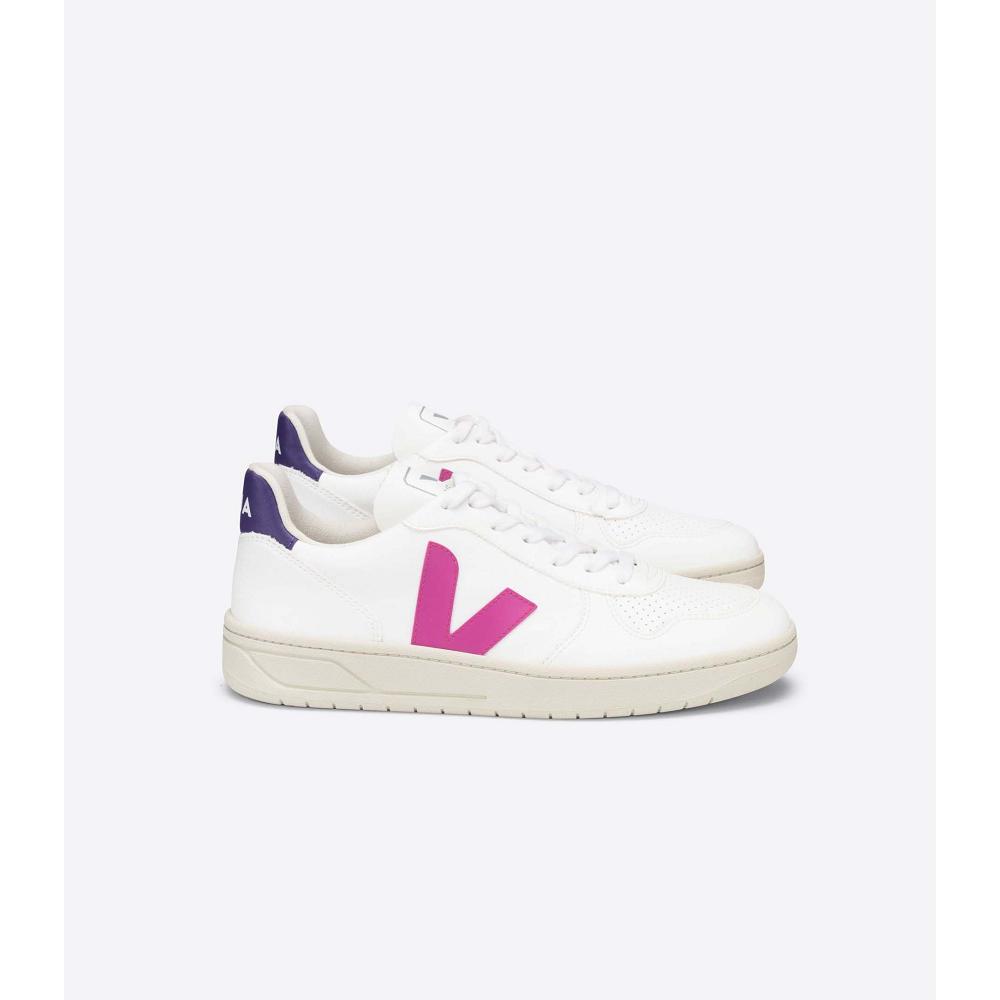 Women\'s Veja V-10 CWL Sneakers White/Purple | ZA 655ILH